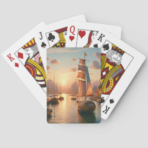 Cartes de jeu régulières avec coucher de soleil co