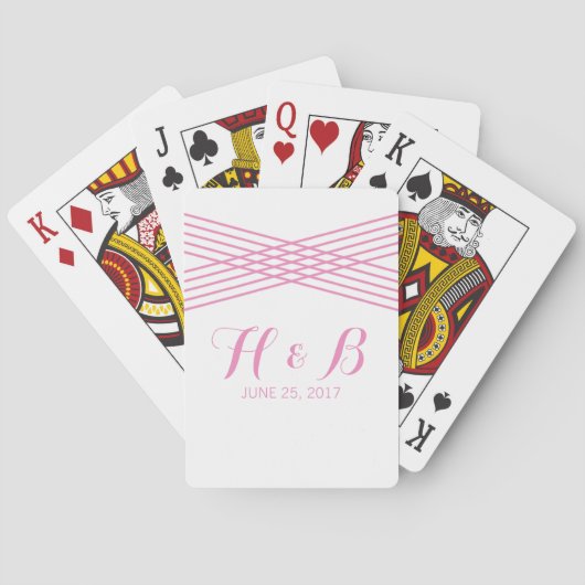 Cartes De Jeu Rose Moderne Déco (dos)