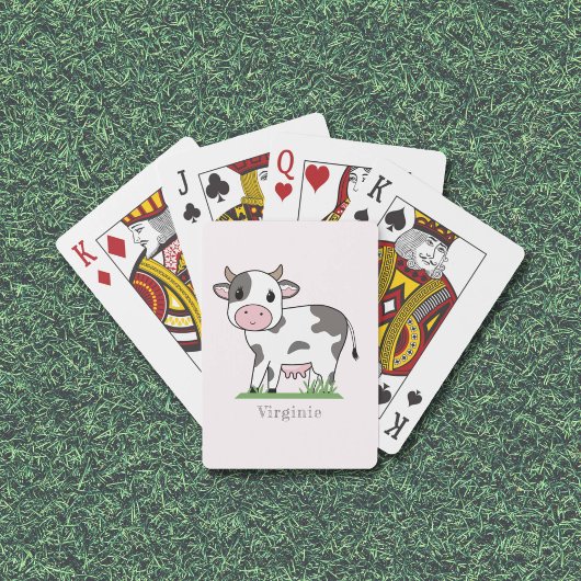 Cartes De Jeu Rose Vache Cute