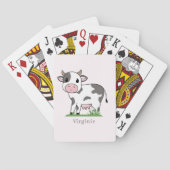 Cartes De Jeu Rose Vache Cute (dos)