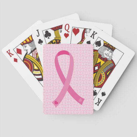 Cartes de jeu roses de conscience de cancer du sei (dos)