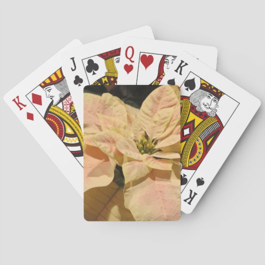 Cartes de jeu roses de Noël de poinsettia (dos)