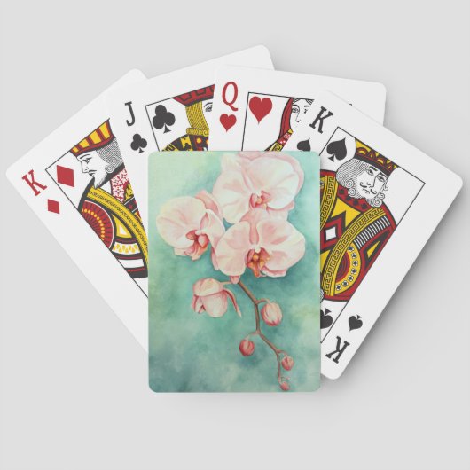 Cartes de jeu roses d'orchidée (dos)