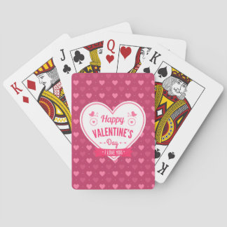 Cartes de jeu roses et rouges de Saint-Valentin de