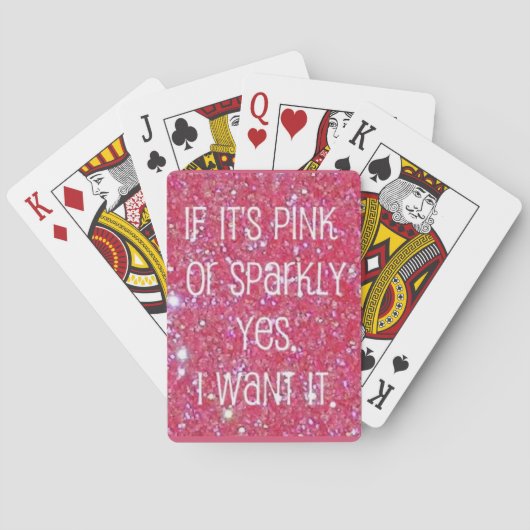 Cartes de jeu roses scintillantes (dos)