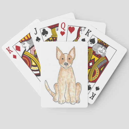 Cartes de jeu rouges de Heeler de chien australien (dos)