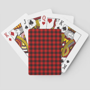 Cartes de jeu rouges de plaid de Buffalo