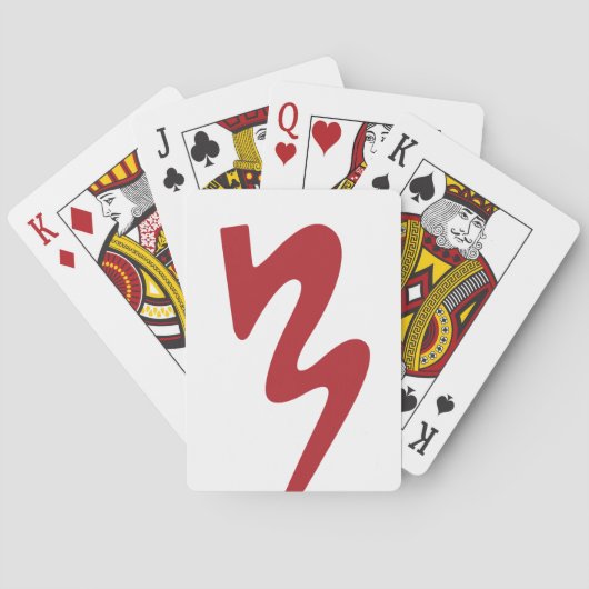 Cartes de jeu rouges et blanches de logo de BMB (dos)