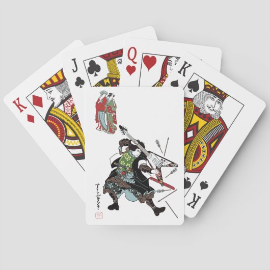 Cartes de jeu samouraïs de guitare de roche (dos)