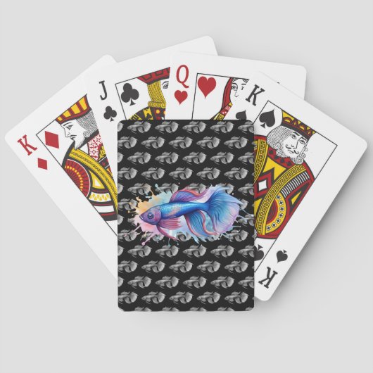 Cartes de jeu - série aquarelle : Betta Fish (dos)
