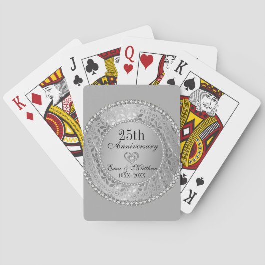 Cartes de jeu Silver Damask (dos)