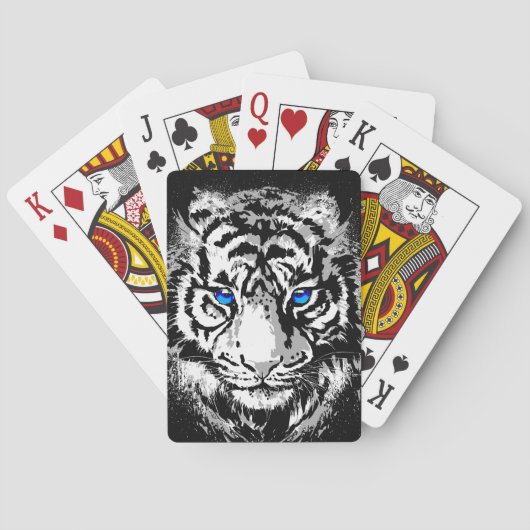 Cartes de jeu Tiger Head - Tiger Blanc Visage (dos)