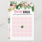 Cartes de jeu Tropical Fête des mariées Bingo (Devant / Derrière)