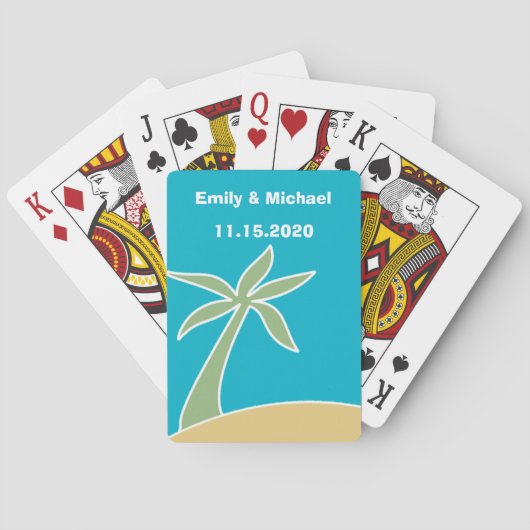 Cartes de jeu tropicales de plage de faveur de (dos)
