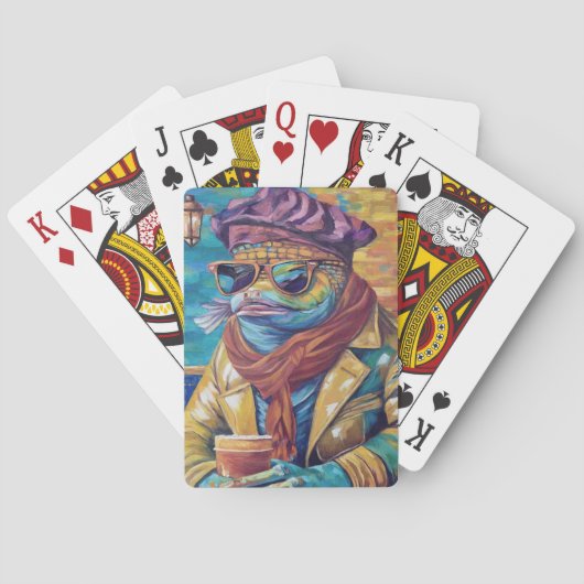 Cartes de jeu uniques avec poisson (dos)