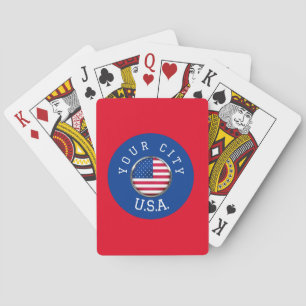Cartes de jeu - USA Personnalisé - Ajouter Nom de