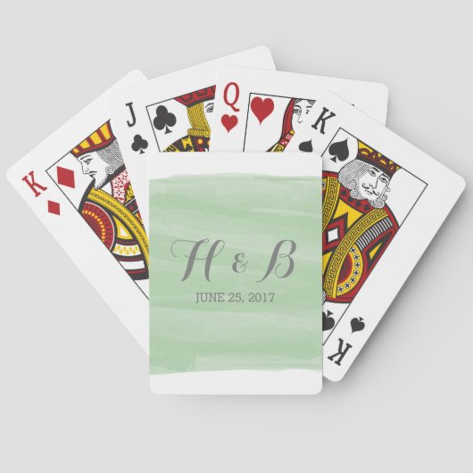 Cartes de jeu Vert Aquarelle (dos)