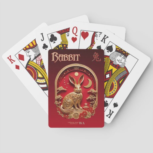 Cartes de Jeu Zodiac Chinoises - Signe du RABBBIT (dos)