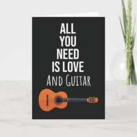 Cartes de Joueur de Guitare Mignon Amoureux de Mus