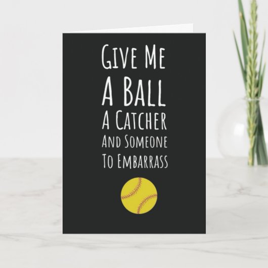 Cartes de Joueuse de softball drôle Lanceuse Sport (Devant)