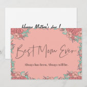 Cartes de jour des mères Botanique mignonne Sentim (Devant / Derrière)