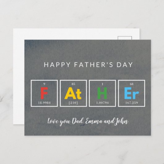 Cartes de jour des pères Cool Colorful (Devant / Derrière)