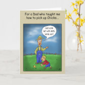 Cartes de jour pour les pères amusantes : ramasser (Fleur jaune)