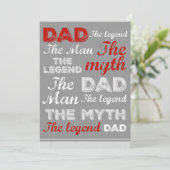 Cartes de jour pour pères amusantes Gris Rouge Cit (Debout devant)