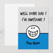 Cartes de jour pour pères amusantes Plaisanter (Devant / Derrière)