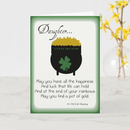 Cartes de jour St. Patrick pour fille (Fleur jaune)