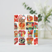 Cartes de jour valentines vintages rétro rouge bla (Debout devant)