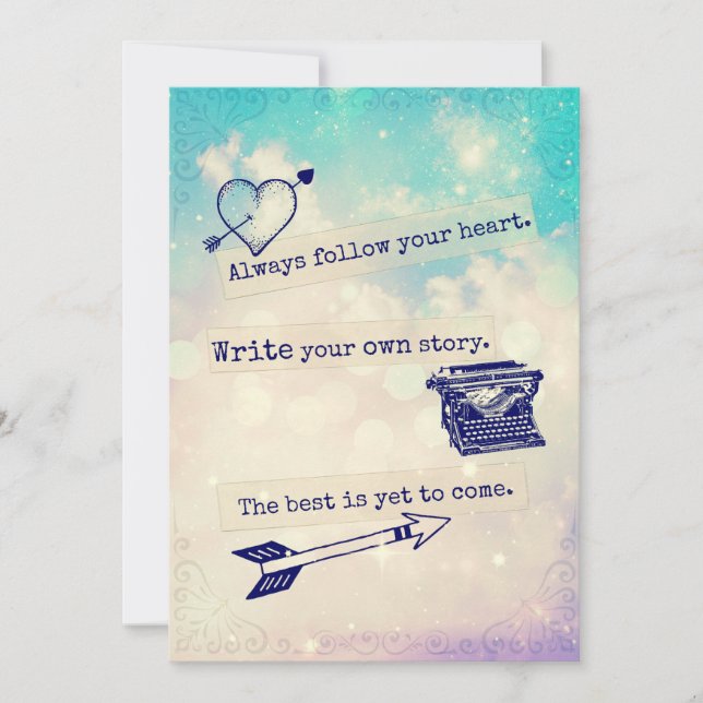 Cartes de journal de junk citations d'inspiration (Devant)