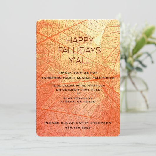 Cartes de Joyeuses Fêtes d'Automne - Invitations d (Debout devant)