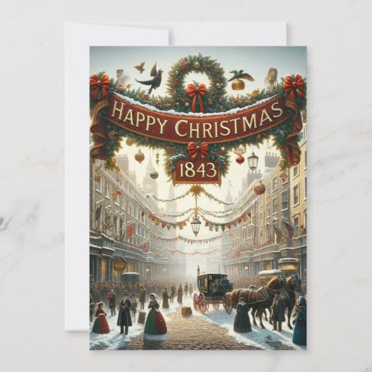 Cartes de 'Joyeux Noël' Inspirées de Dickens (Devant)