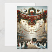 Cartes de 'Joyeux Noël' Inspirées de Dickens (Devant / Derrière)