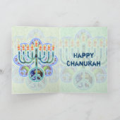 Cartes de la paix terrestre Menorah Chanukah (Intérieur)