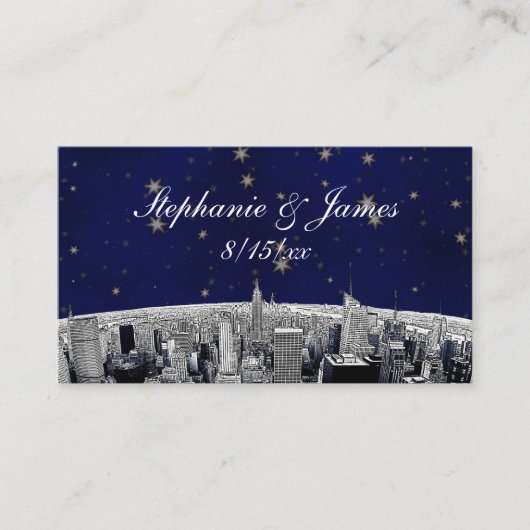 Cartes de la place Blue Gold Star de NYC Skyline 2 (Devant)