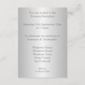 Cartes de la réception de mariage Coeurs d'argent (Dos)