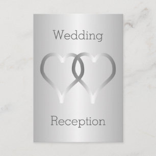 Cartes de la réception de mariage Coeurs d'argent