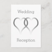 Cartes de la réception de mariage Coeurs d'argent (Devant)