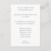 Cartes de la réception de mariage Coeurs d'argent (Dos)