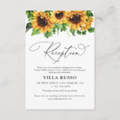 Cartes de la réception du mariage de tournesol (Devant)