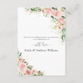 Cartes De La Réception Du Mariage Rose Vierge (Dos)