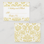 Cartes de la réception Mariage damassé blanche crè (Devant / Derrière)