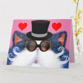 CARTES DE LA SAINT-VALENTIN ART CHAT STEAMPUNK (Fleur jaune)