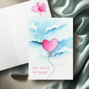 Cartes de la Saint-Valentin au cœur aquarelle