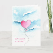 Cartes de la Saint-Valentin avec cœur à l'aquarell (Devant)