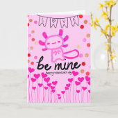 Cartes de la Saint-Valentin axolotl (Fleur jaune)