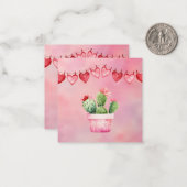Cartes de la Saint Valentin de Cactus mignonne (Devant/Arrière en situation)
