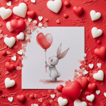 Cartes de la Saint Valentin du lapin mignon